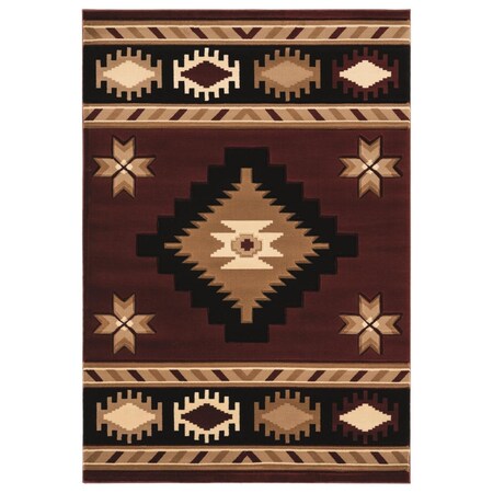 Manmade 1 ft. 10 in. x 2 ft. 8 in. Bristol Caliente Burgundy Rectangle Accent Rug MA3085999